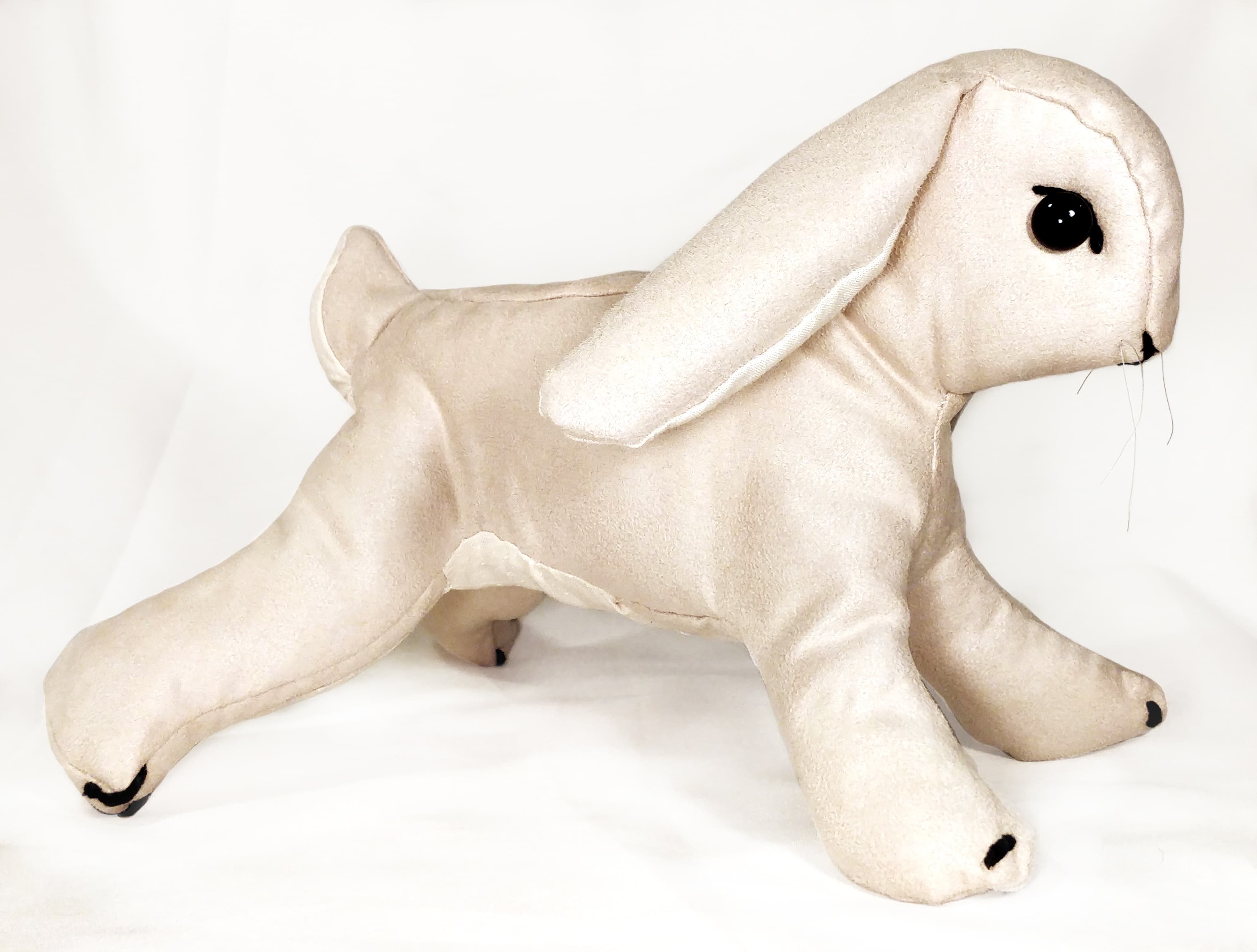 A soft toy rabbit standing
