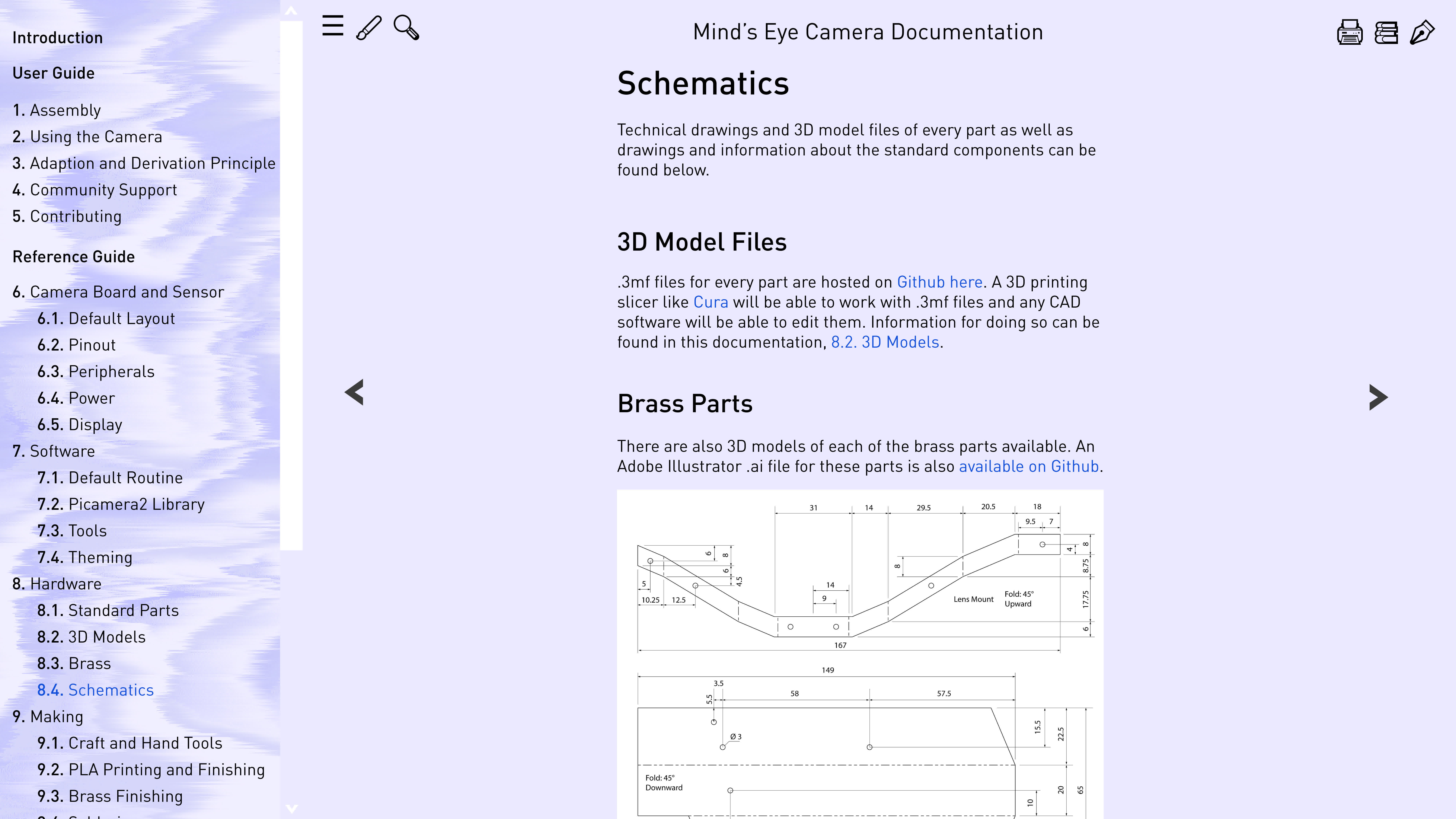 mockup of the documentation site