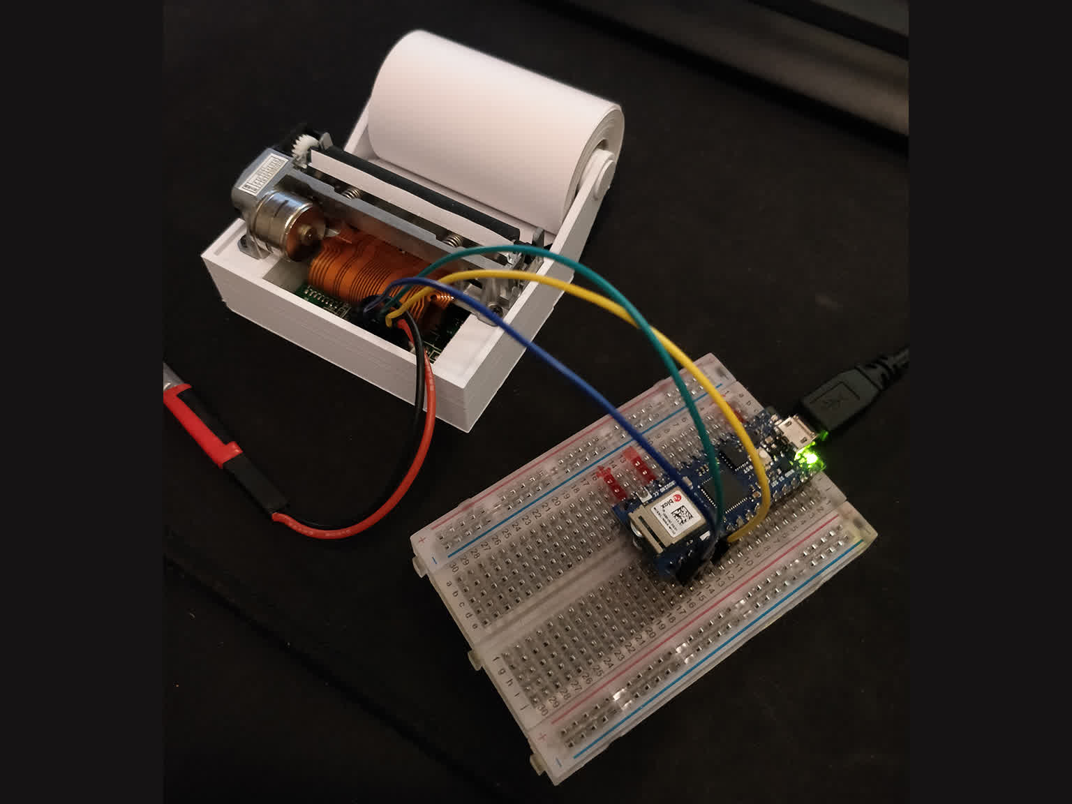 development thermal printer connected to arduino