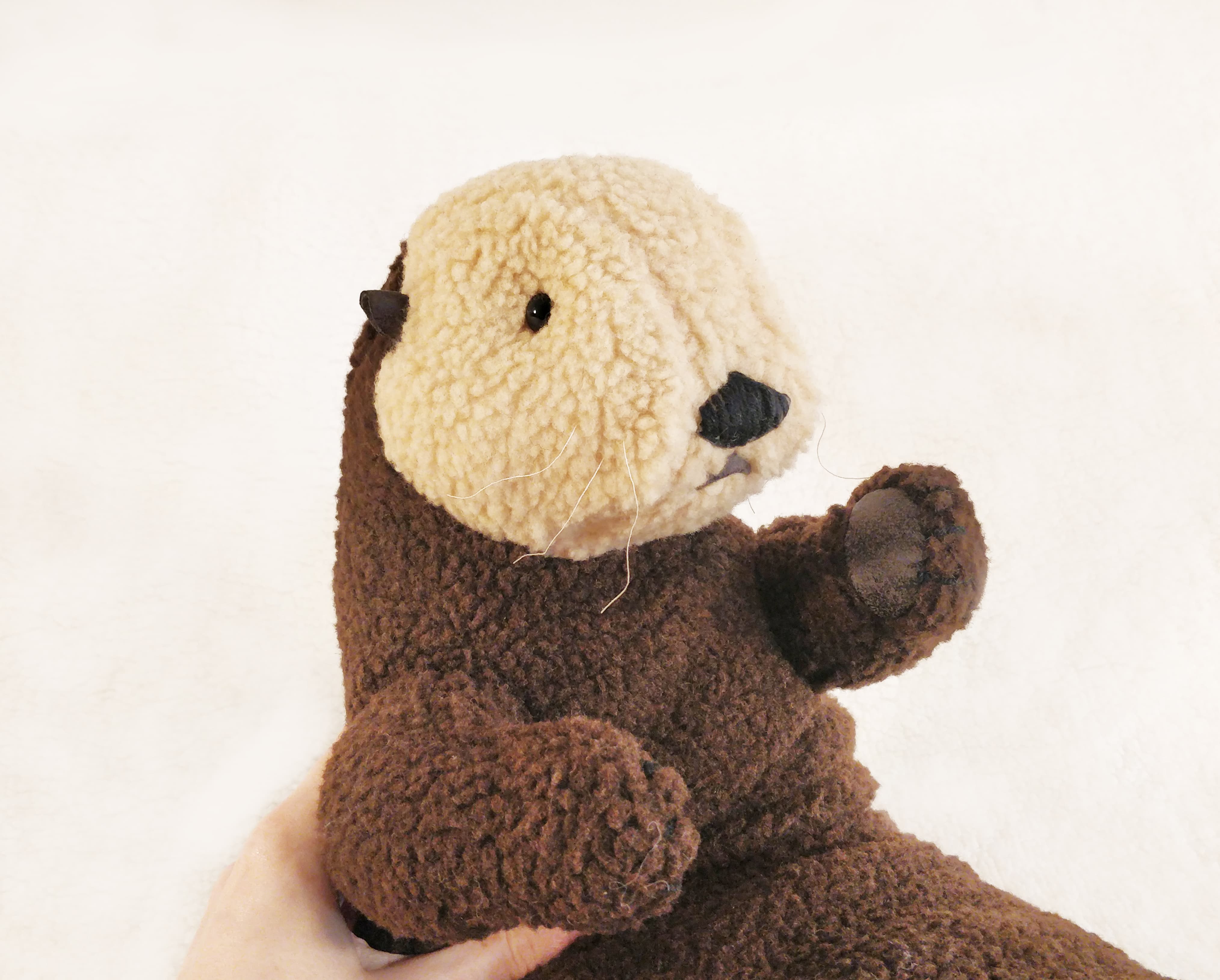 Soft toy otter face detail